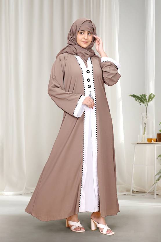 Polyester Solid Burqa With Hijab