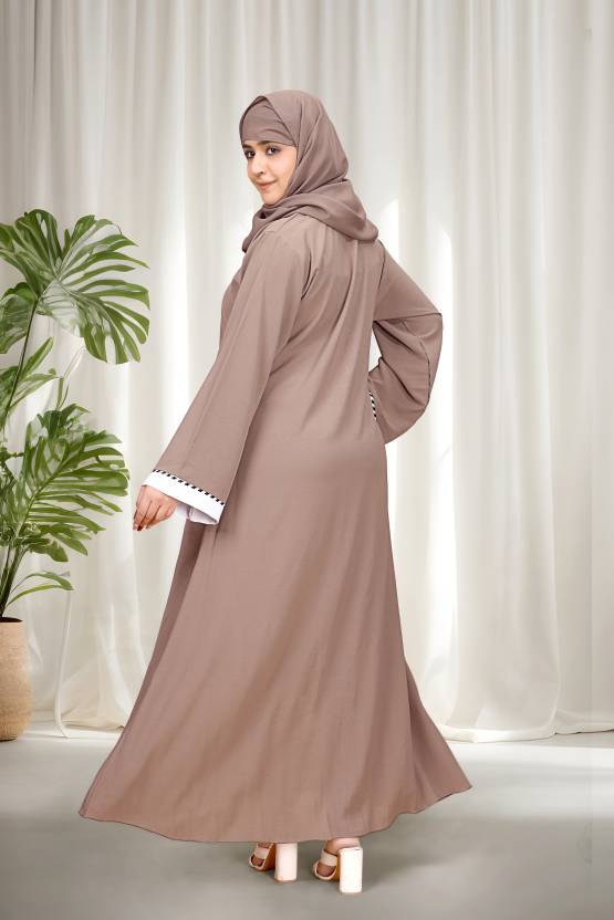 Polyester Solid Burqa With Hijab