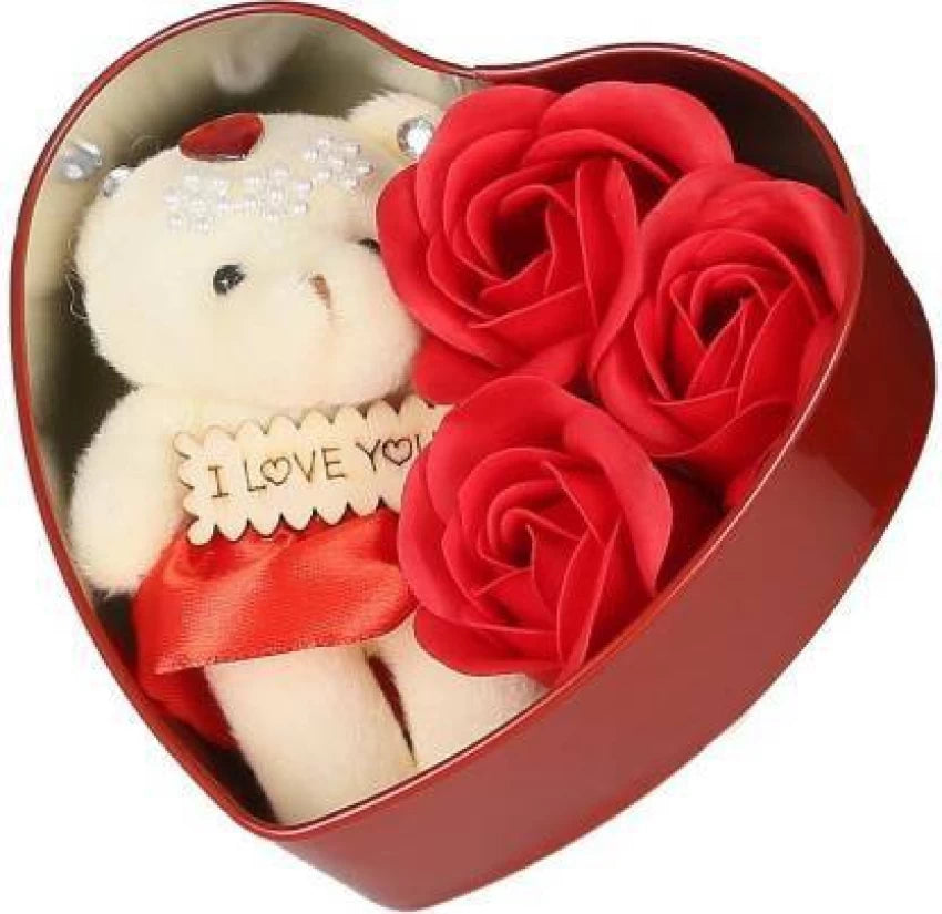 Bond and emotion Showpiece, Soft Toy, Artificial Flower Gift Set-KYAMSTORE