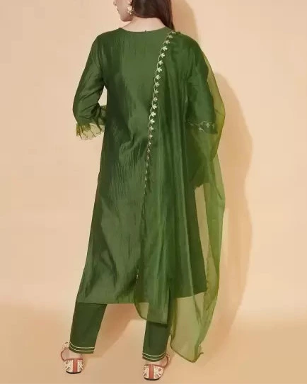 Women Cotton Blend Kurta Pant Dupatta Set-KYAMSTORE