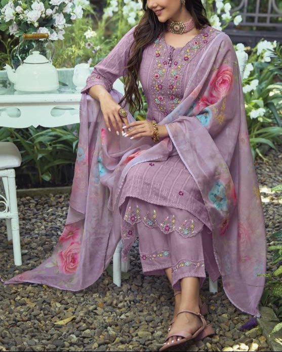 Women Pure Cotton Kurta Pant Dupatta Set-KYAMSTORE