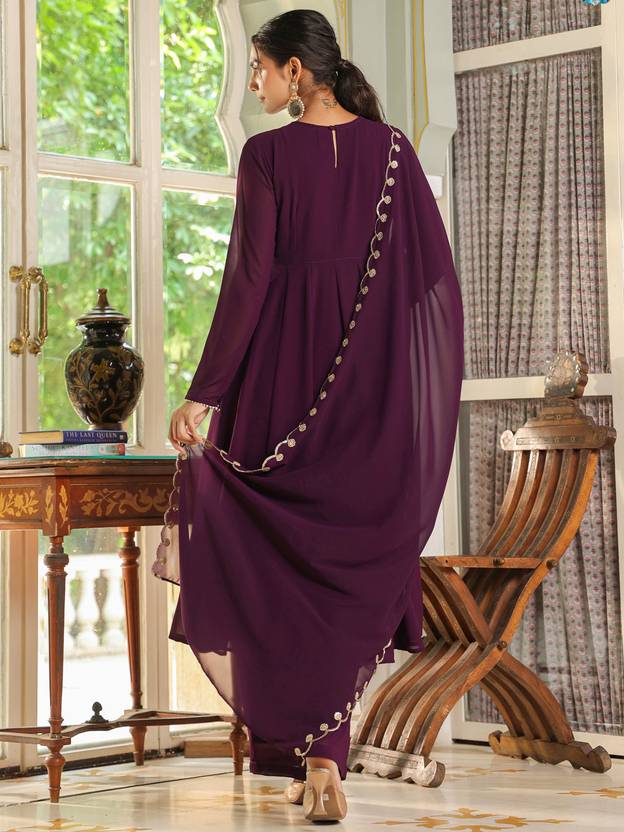 Women Georgette Kurta Palazzo Dupatta Set | Delivery: 10 to 12 business days | Limited stocks available