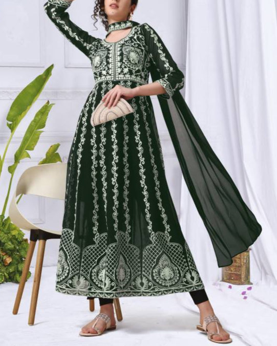Women Georgette Kurta Dupatta Set-KYAMSTORE
