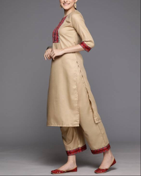 Women Cotton Blend Kurta Palazzo Dupatta Set-KYAMSTORE