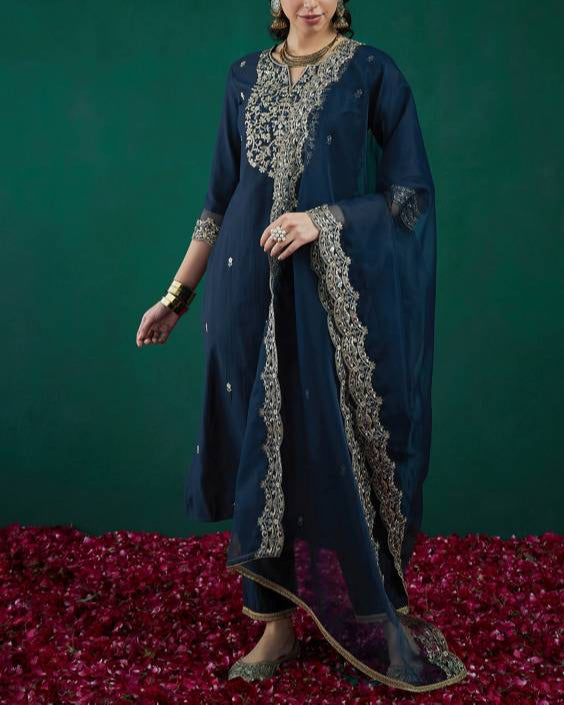 Women Viscose Rayon Kurta Pant Dupatta Set-KYAMSTORE