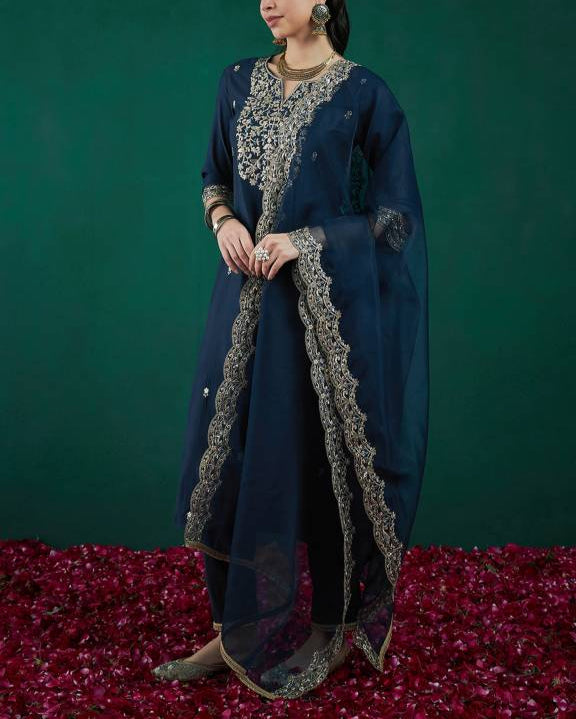 Women Viscose Rayon Kurta Pant Dupatta Set-KYAMSTORE