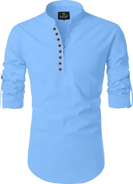 Men Solid Pure Cotton Straight Kurta (Color Variants)-KYAMSTORE