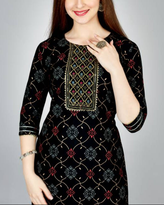 Women Viscose Rayon Kurta Pant Set-KYAMSTORE