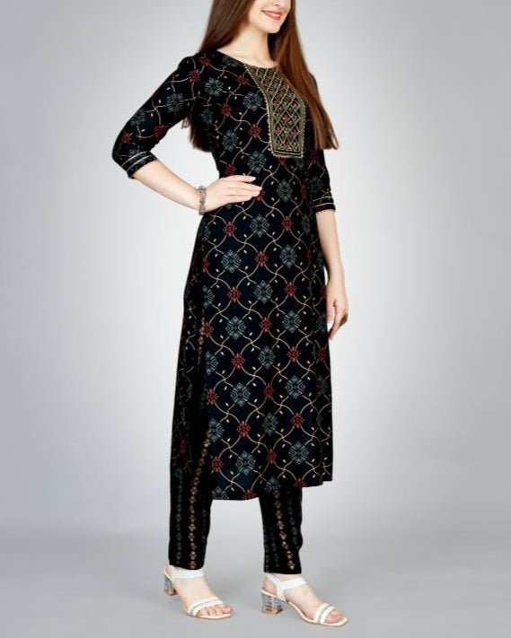 Women Viscose Rayon Kurta Pant Set-KYAMSTORE