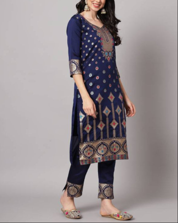 Women Cotton Silk Kurta Pant Dupatta Set-KYAMSTORE