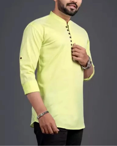Men Solid Pure Cotton Straight Kurta (Color Variants)-KYAMSTORE