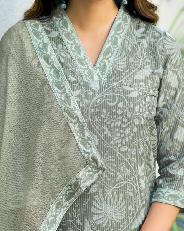Women Viscose Rayon Kurta Pant Dupatta Set-KYAMSTORE