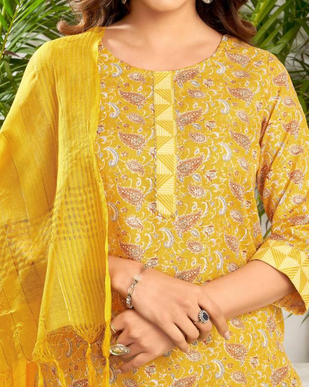 Women Viscose Rayon Kurta Pant Dupatta Set-KYAMSTORE
