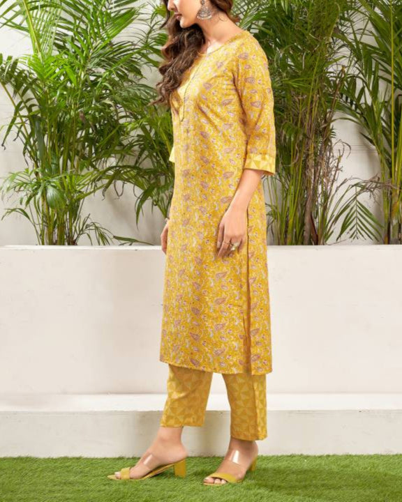 Women Viscose Rayon Kurta Pant Dupatta Set-KYAMSTORE