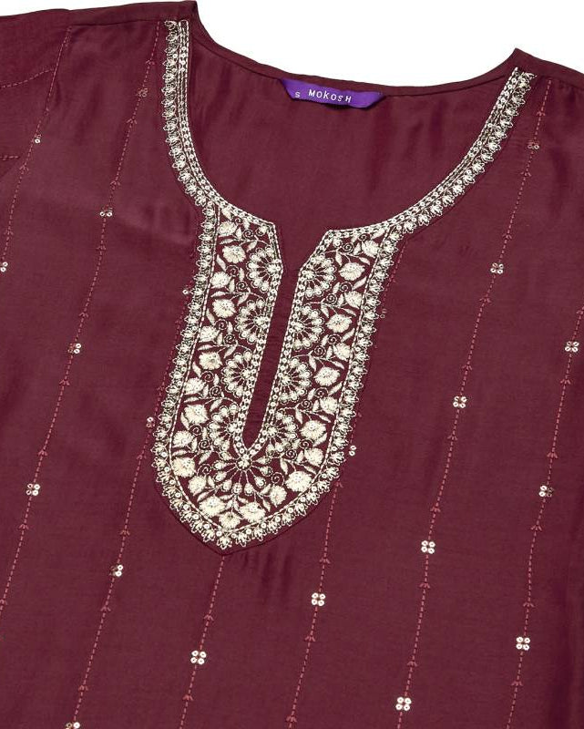 Women Muslin Kurta Pant Dupatta Set-KYAMSTORE