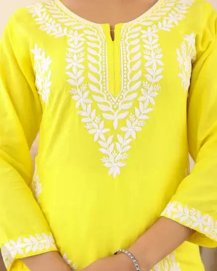 Women Cotton Rayon Kurti Palazzo Set (Colors Variants)-KYAMSTORE