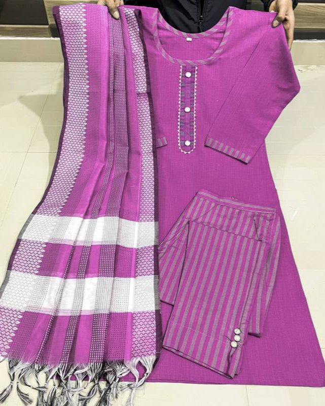 Women Pure Cotton Kurta Pant Dupatta Set-KYAMSTORE