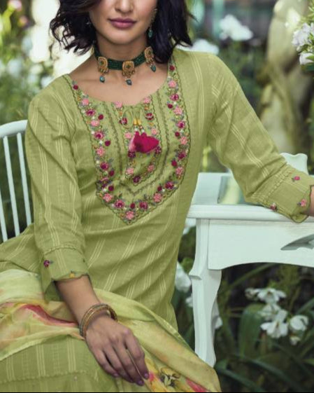 Women Pure Cotton Kurta Pant Dupatta Set-KYAMSTORE