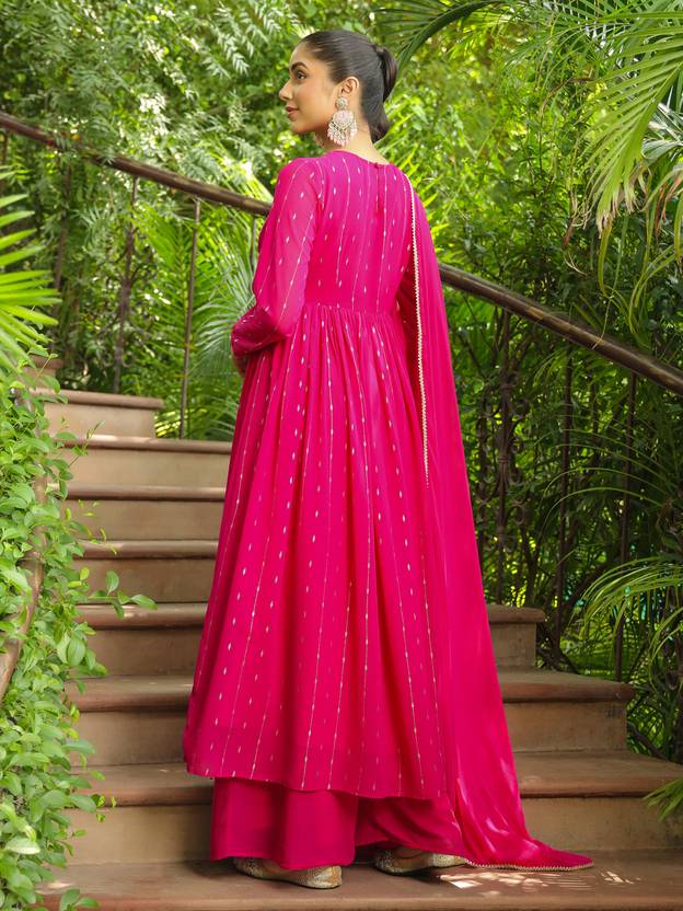 Women Georgette Kurta Palazzo Dupatta Set | Delivery: 10 to 12 business days | Limited stocks available