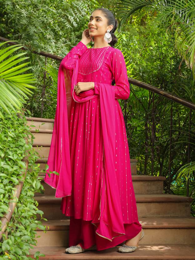 Women Georgette Kurta Palazzo Dupatta Set | Delivery: 10 to 12 business days | Limited stocks available