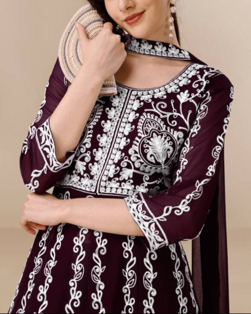 Women Georgette Kurta Dupatta Set-KYAMSTORE