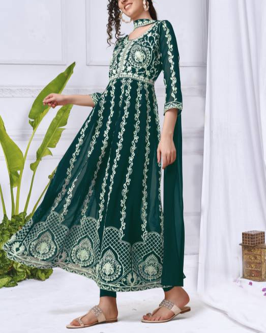 Women Georgette Kurta Dupatta Set-KYAMSTORE