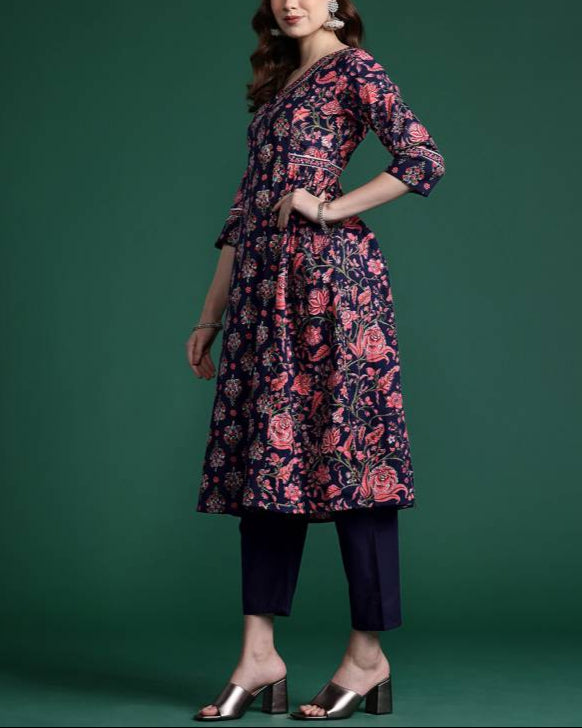 Women Pure Cotton Kurta Pant Dupatta Set-KYAMSTORE