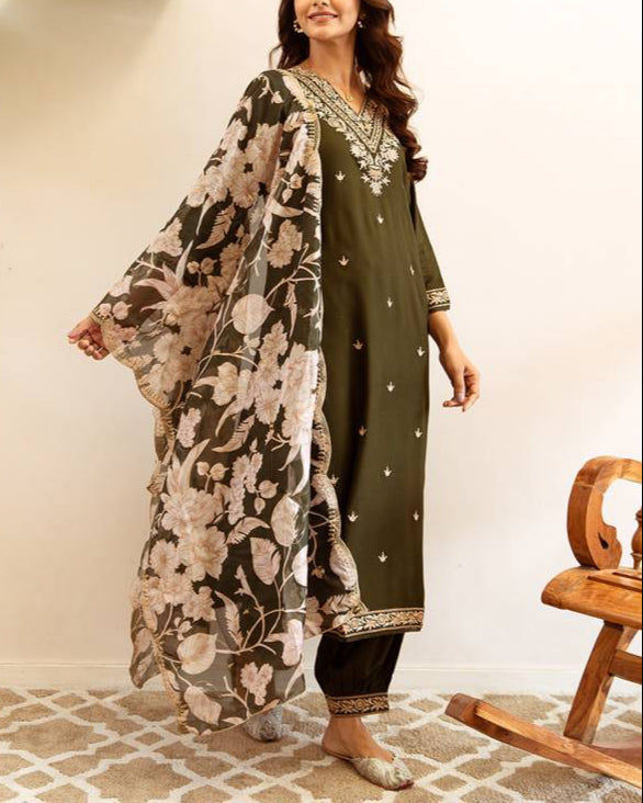 Women Viscose Rayon Kurta Salwar Dupatta Set-KYAMSTORE