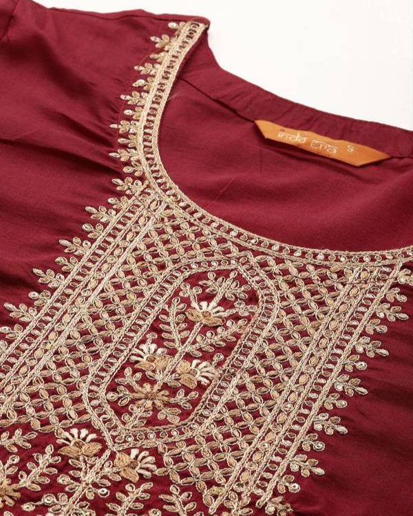 Women Silk Blend Kurta Pant Dupatta Set-KYAMSTORE