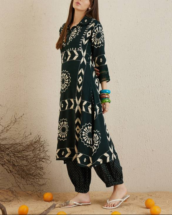 Women Viscose Rayon Kurta Pant Set-KYAMSTORE