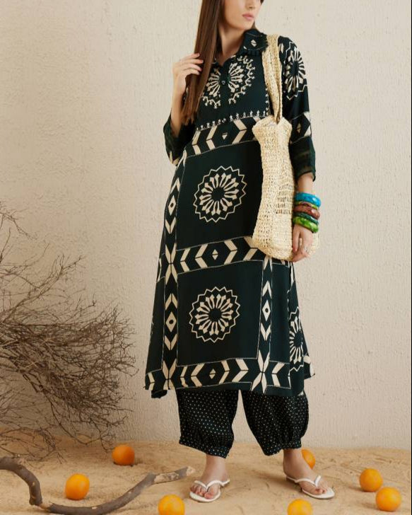 Women Viscose Rayon Kurta Pant Set-KYAMSTORE