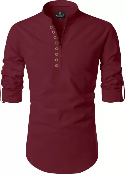 Men Solid Pure Cotton Straight Kurta (Color Variants)-KYAMSTORE