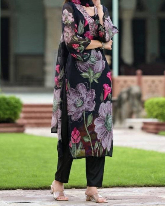 Self Design Kurta, Trouser / Pant & Dupatta Set-KYAMSTORE
