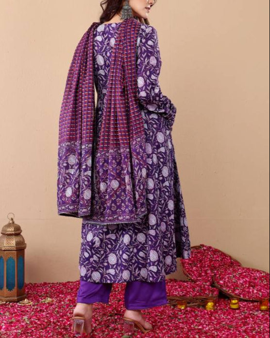 Women Viscose Rayon Kurta Pant Dupatta Set-KYAMSTORE