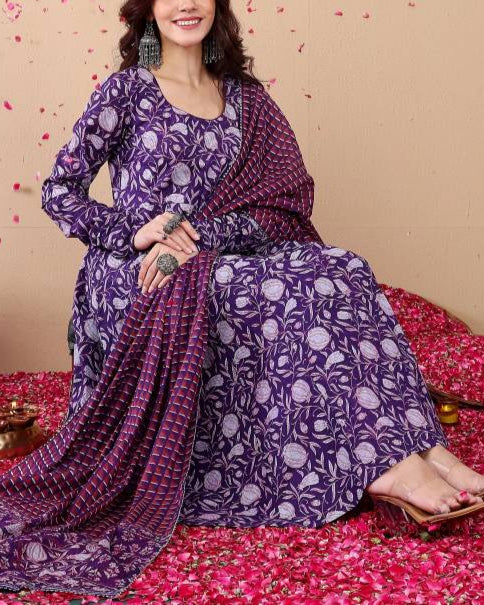 Women Viscose Rayon Kurta Pant Dupatta Set-KYAMSTORE