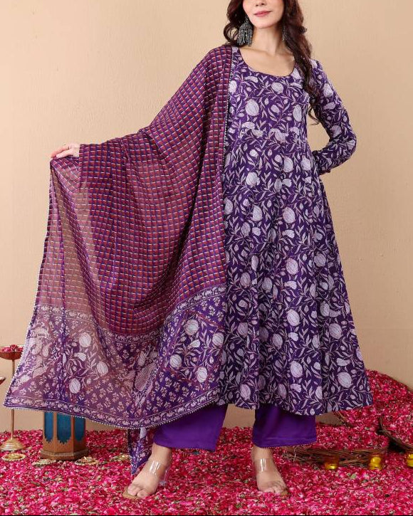 Women Viscose Rayon Kurta Pant Dupatta Set-KYAMSTORE