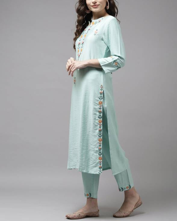 Women Viscose Rayon Kurta Pant Set-KYAMSTORE