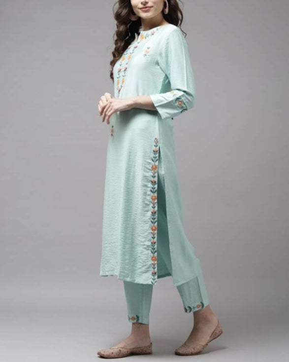 Women Viscose Rayon Kurta Pant Set-KYAMSTORE