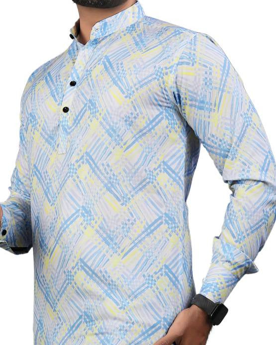 Men Printed Viscose Rayon Straight Kurta-KYAMSTORE