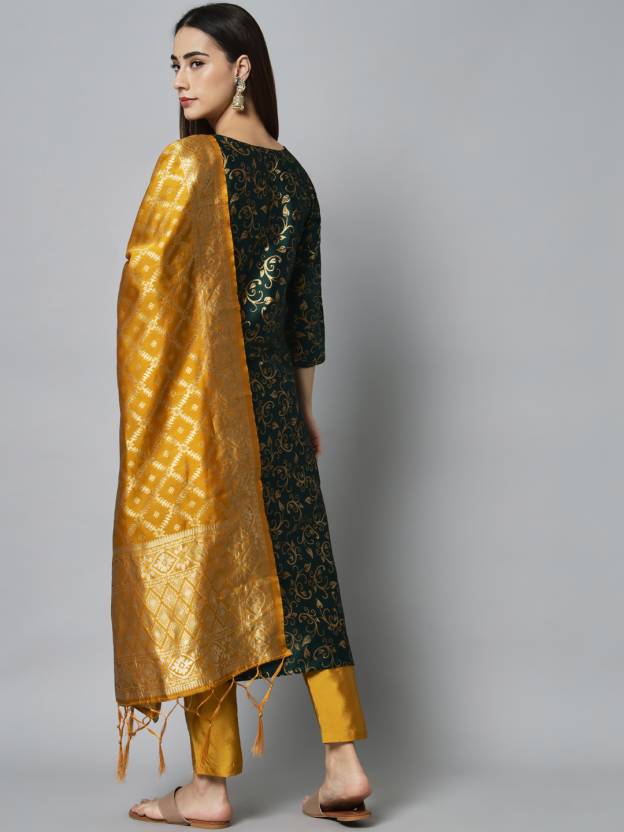 Women Cotton Silk Kurta Pant Set