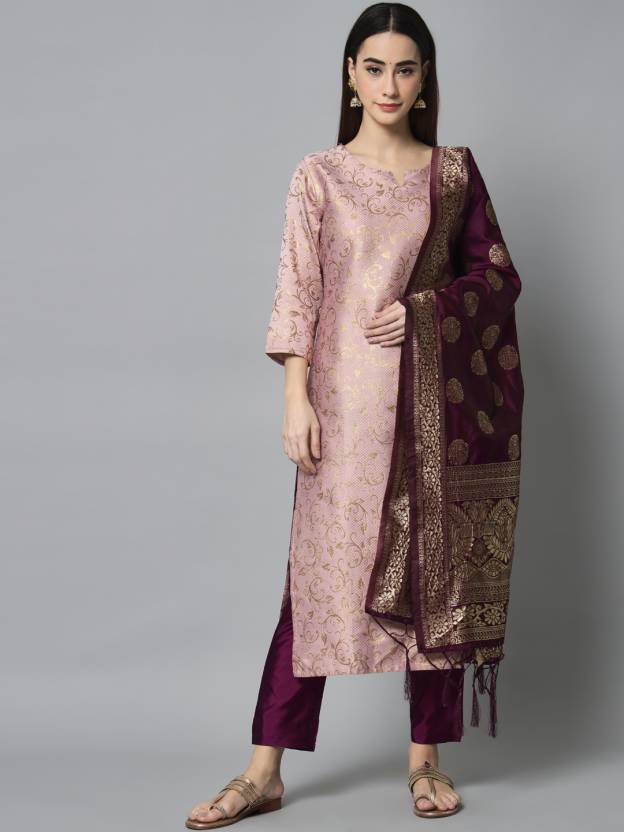 Women Cotton Silk Kurta Pant Set