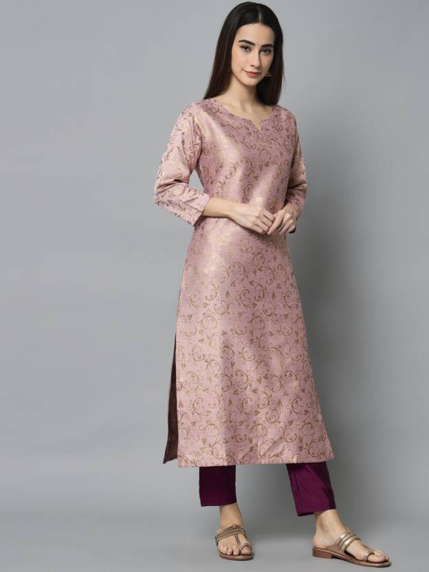 Women Cotton Silk Kurta Pant Set