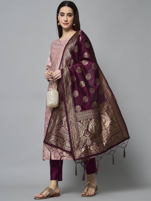 Women Cotton Silk Kurta Pant Set
