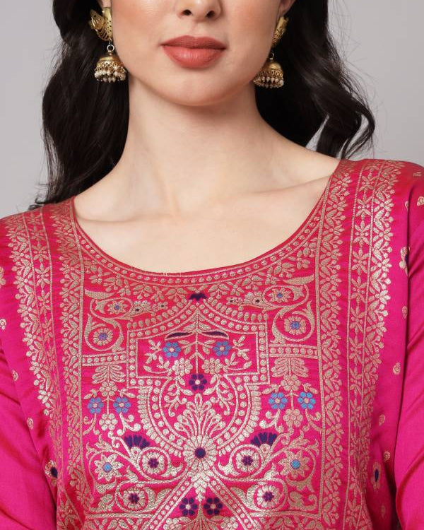 Women Cotton Silk Kurta Pant Dupatta Set-KYAMSTORE