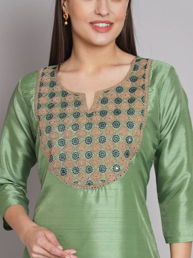 Women Silk Blend Kurta Pant Set
