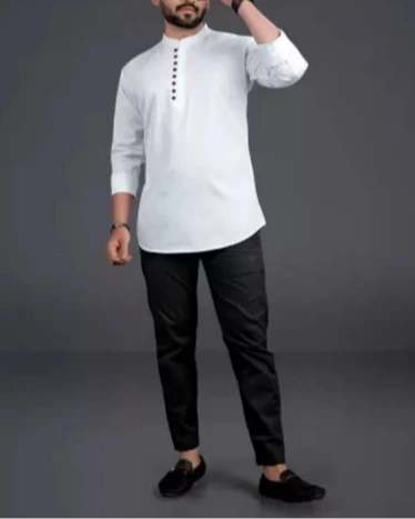 Men Solid Pure Cotton Straight Kurta (Color Variants)-KYAMSTORE