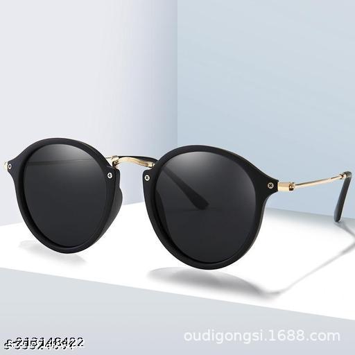 Women Black Metal & Plastic Round , UV Protected Sunglasses