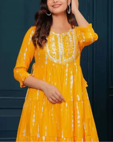 Embroidered Viscose Rayon Stitched Anarkali Gown (Color Variants)-KYAMSTORE