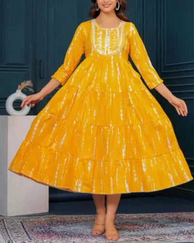 Embroidered Viscose Rayon Stitched Anarkali Gown (Color Variants)-KYAMSTORE