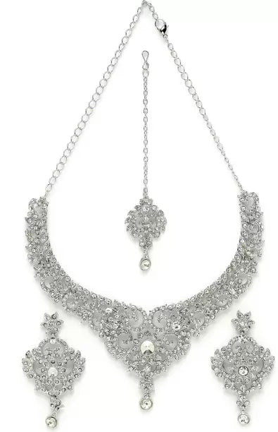 Alloy Rhodium Silver Jewel Set-KYAMSTORE